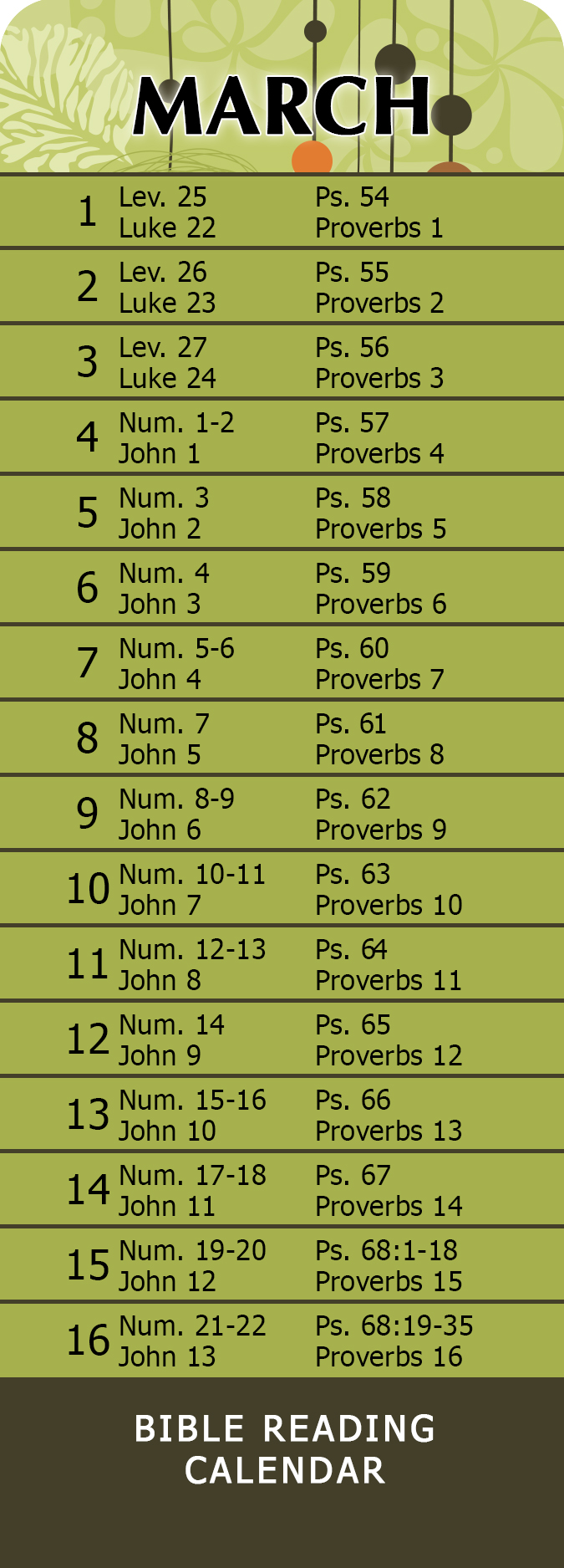 March Bible Reading The Branch Christian Church